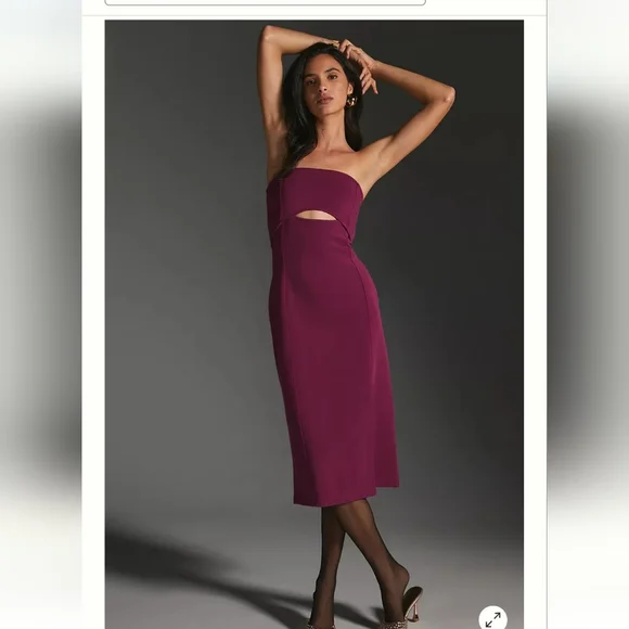 Anthropologie Maeve Ribbed Cutout Dress XL - Picture 2 of 5